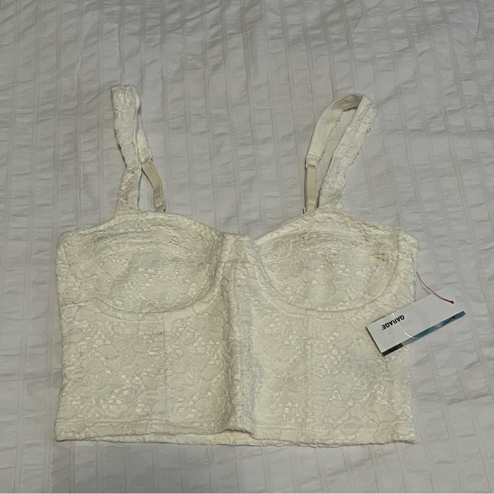 Garage White Lace Tank